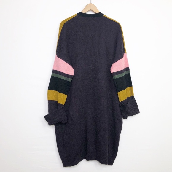 ASOS Color block oversized chunky open closure drop sleeve cardigan - Picture 2 of 10